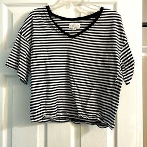 Black and white striped cropped top